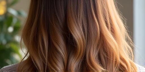 Beautiful balayage highlights with natural tones