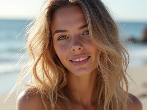 Beachy waves with natural loose curls