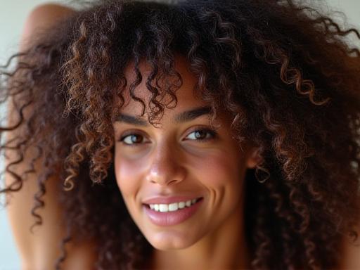 Beautiful defined curls with natural texture enhancement