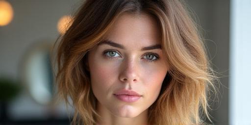 Modern layered haircut with natural texture