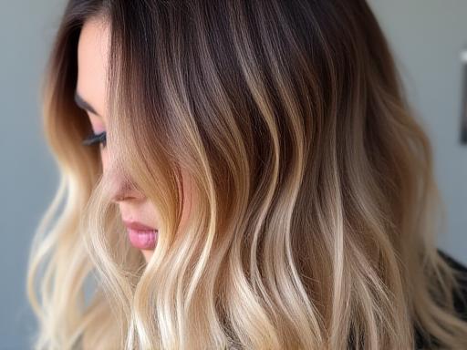 Ombre hair color with natural gradient blend
