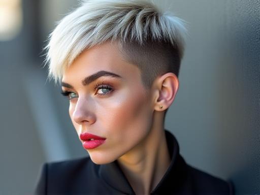 Modern pixie cut with edgy styling